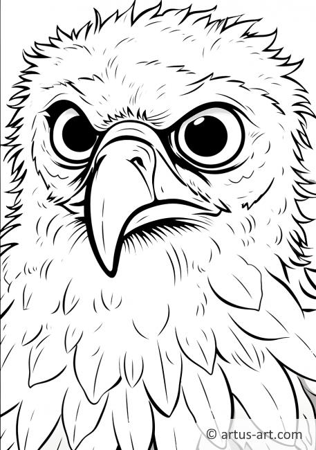 Vulture with Wide Eyes Coloring Page